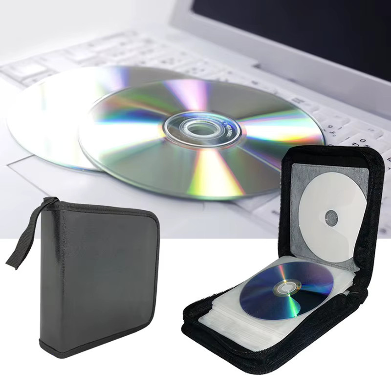 KOQZM CD-Aufbewahrungstasche für 40 Scheiben, doppelseitiger DVD-Organizer in Schwarz - Bild 2