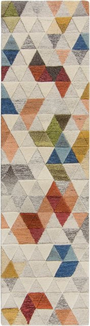 Schmutzabweisender Läufer Kadima Design Mosaik in Bunt, Wolle, Breite: 60 cm, Länge: 230 cm - Bild 1