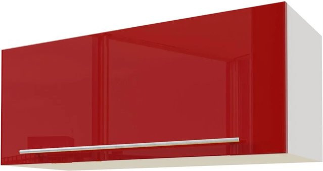 Feldmann-Wohnen Klapphängeschrank Brerra W4B/90 in Weiß und Karminrot Hochglanz mit Blum Aventos Klappenbeschlag, B/T/H: 90 x 32,5 x 36 cm - Bild 1