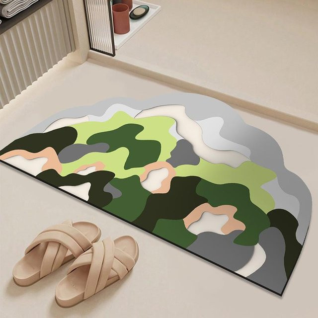 Yiran Furniture Moos Windtrocken Badezimmer Saugmatte mit Tiermotiv, rutschfest und schmutzabweisend, B/T: 64 x 40 cm - Bild 1