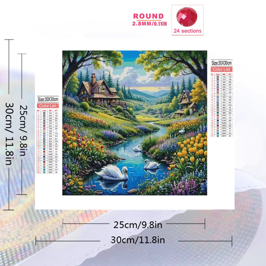 EverShine DIY Fluss-Diamant-Mosaik Landschaftsbild als Strass-Diamantmalerei in Multicolour für den Tisch - Bild 2
