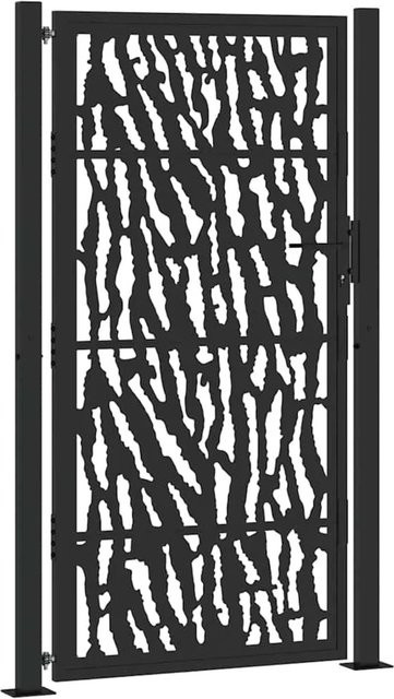 vidaXL Gartentor aus verzinktem Stahl in Schwarz, B/H: 110 x 180 cm - Bild 1
