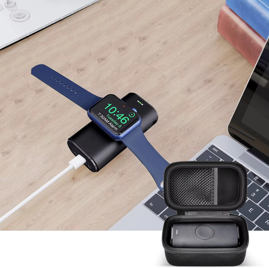 iWALK Tragetasche in Schwarz für Apple Watch Ladegerät und Telefonladegerät mit 9000 mAh Ladeakku - Bild 6