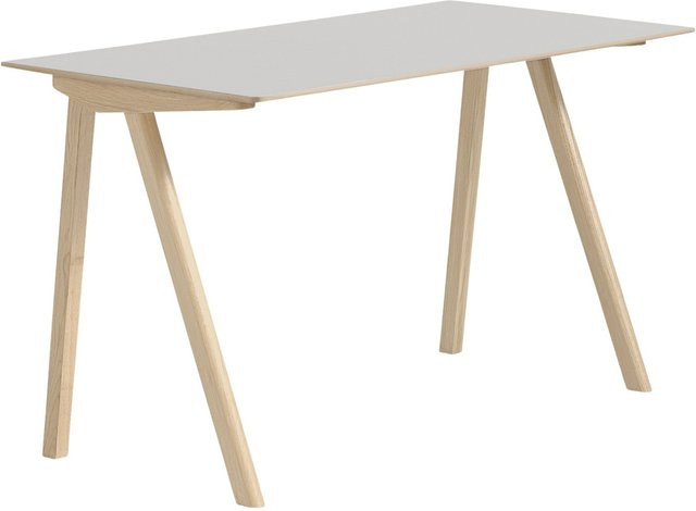 HAY Copenhague Cph90 Schreibtisch mit Eichenfurnier und Linoleum in Weiß, B/T/H: 130 x 65 x 65 cm - Bild 1