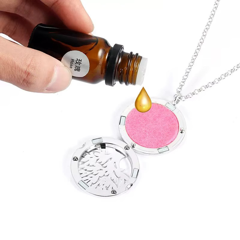 MODKISR Halskette Aroma Diffusor, Edelstahl, Silber, Hunde Pfote, Unisex - Bild 2