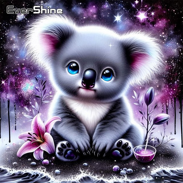 Evershine Kreuzstich-Set Koala 5D-DIY-Stickerei als handgefertigtes Kunstbild in Multicolour, B/H: 30 x 30 cm - Bild 1
