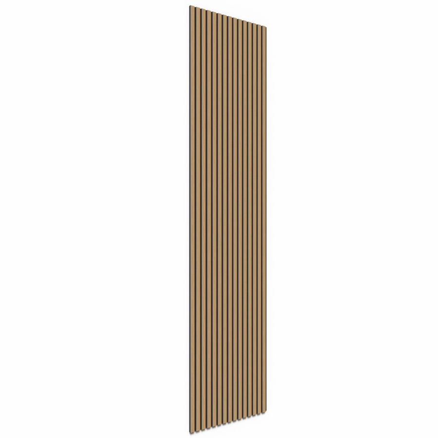 Akustikpaneel Wandverkleidung Denpanels in Eiche Natur mit schwarzem Akustikfilz und Streifenoptik im skandinavischen Stil - Bild 2