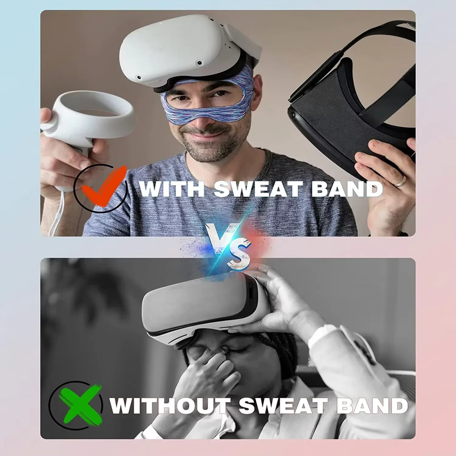 XIKCU Augenmaske für Meta Oculus Quest 2 Schweißband und VR-Brillenabdeckung in Blau - Bild 2