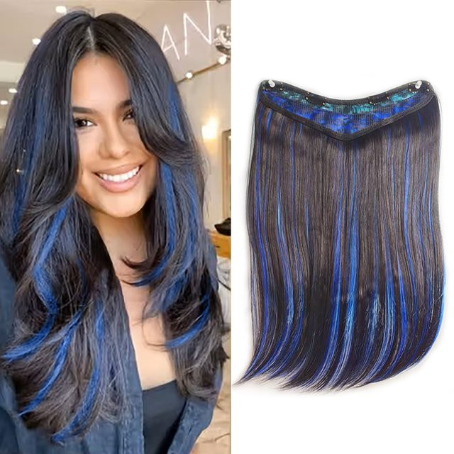 Refeeny Clip-in-Haarverlängerung, 18 Zoll, Kunstfaser, Damen - Bild 1