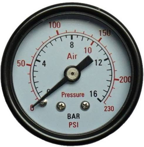 Aerotec Manometer 9415451 mit Rückseite Außengewinde 1/4 in Weiß - Bild 1
