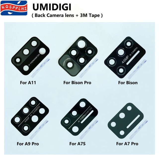 UMIDIGI Kamera Objektiv Glas Abdeckung für A9 Pro A7 Pro A11 Pro Max Bison Bison X10 A11 A7S in Schwarz inklusive Kleber - Bild 1