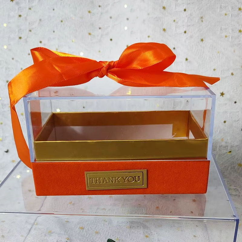Transparente Acryl Geschenkbox in Bogenform für Hochzeit und Valentinstag, Blau - Bild 3