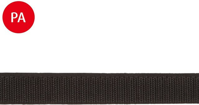 Conacord Hakenband aus Polyamid in Schwarz, Breite: 20 mm, Meterware - Bild 1