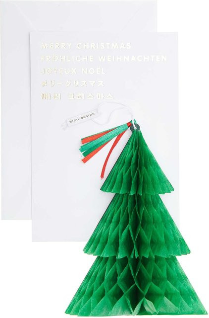 Rico Design Paper Poetry Kartenset mit Pop-Up Anhänger Tanne B6 - Bild 1