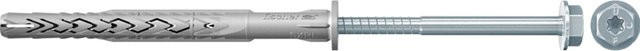 Fischer Langschaftdübel SXRL 10 x 140 mit Sechskantschraube und U-Scheibe, Farbe: Silber, 10 Stück - Bild 1