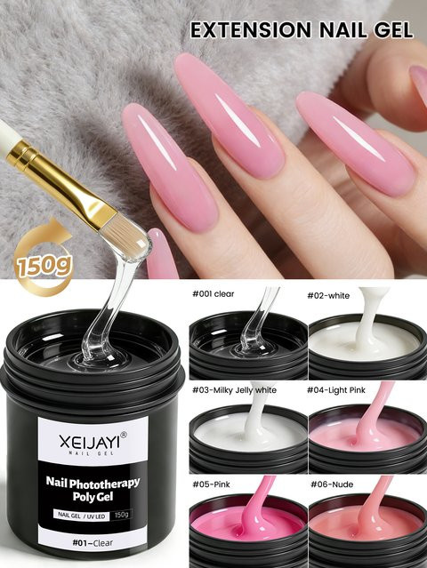 XEIJAYI Poly Nagelgel, White, Glänzend, 150g - Bild 1