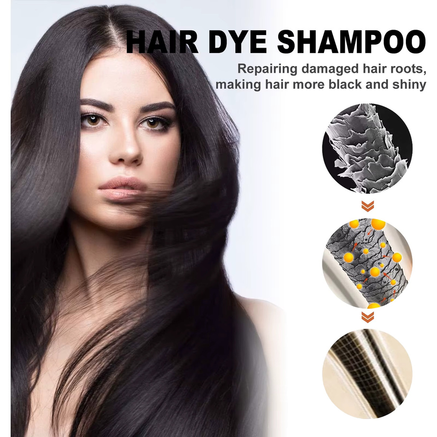 eelhoe Haarfärbe-Shampoo, 100 ml, schwarz - Bild 3