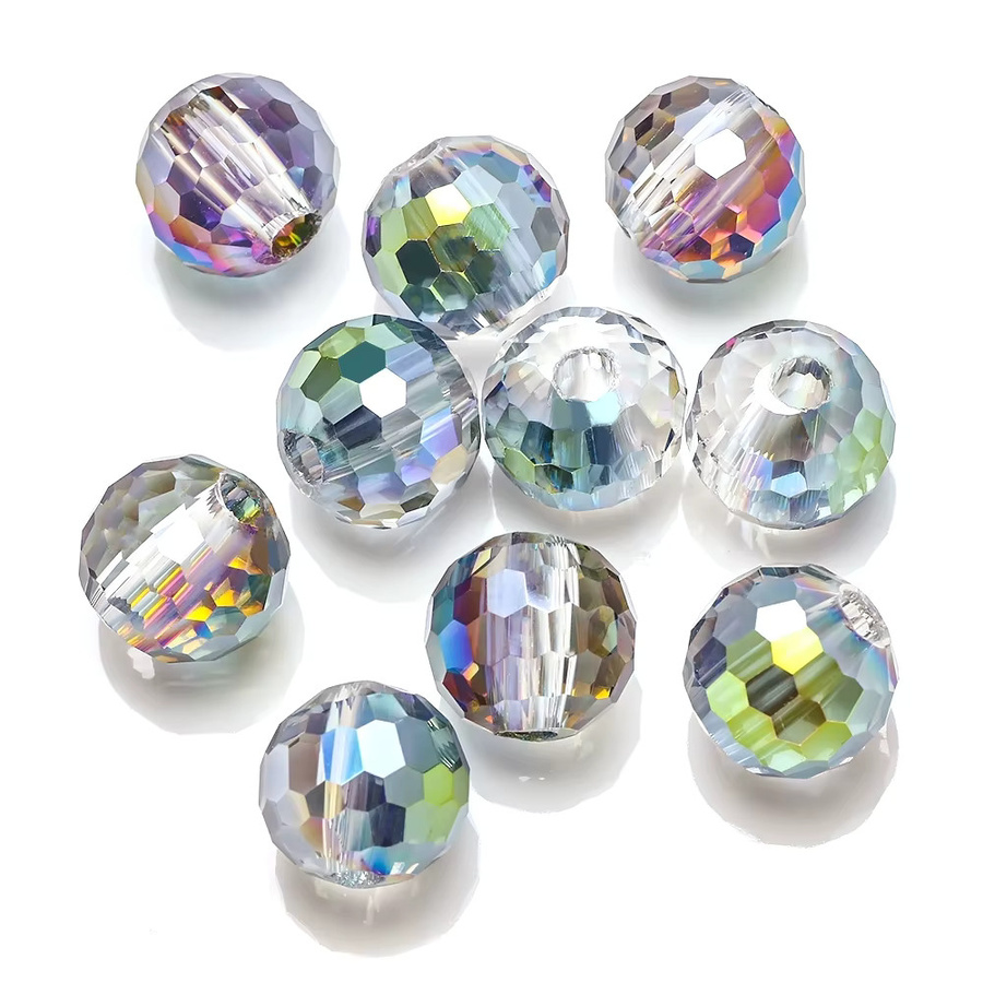 YUANZHIRUN Spacer Perle, Kristall Glas, 12mm, 96 Facetten, Rund - Bild 3