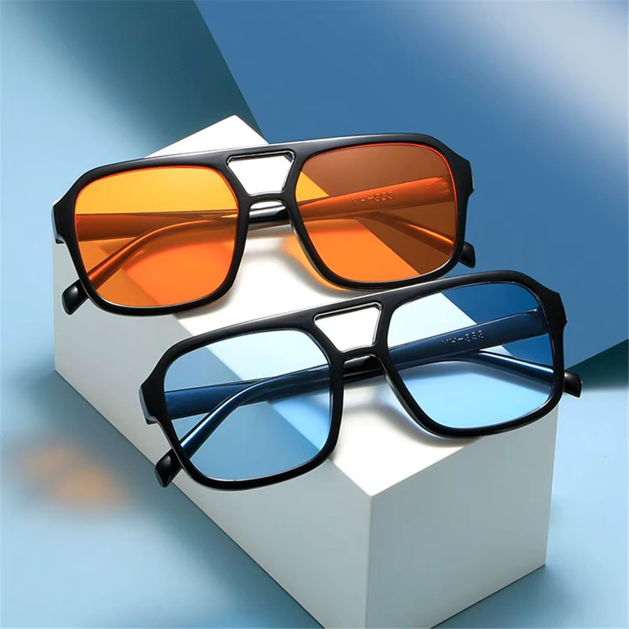 Quadratische Sonnenbrille, Vollrand, Kunststoff, Schwarz, Unisex - Bild 2
