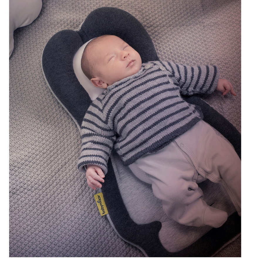 Babymoov Cosymorpho Anatomisches Stützkissen mit Kopfstütze aus viskoelastischem Schaumstoff und Velours in Grau - Bild 3