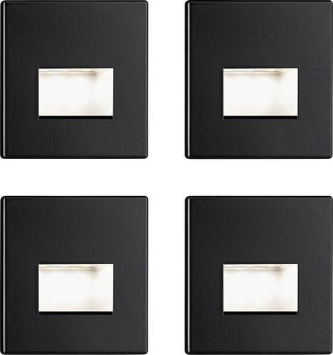 Paulmann Edge LED-Wandeinbauleuchte 4er Set Schwarz Matt für Treppen und Flure - Bild 1