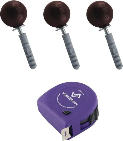 vasalat Set Türstopper für Boden und Wand zum Schrauben, Farbe Braun, Durchmesser: 35 mm, Höhe: 31 mm