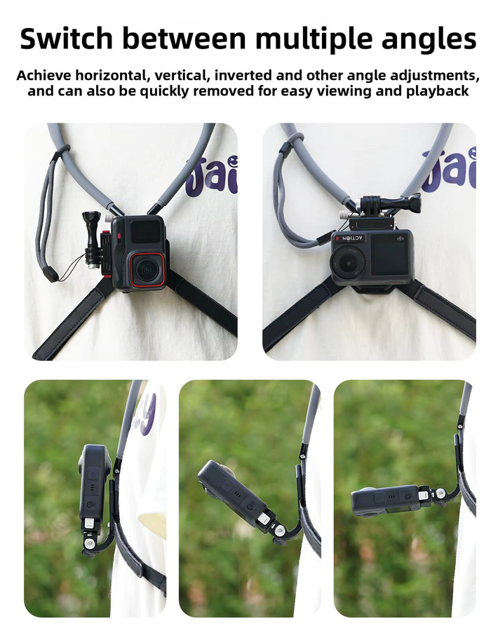 M-REMOTE Schnellverschluss-Silikon-Halshalterung mit magnetischem Halt für GoPro, Insta360 und DJI Osmo Action 6/5/4/3/2 Kamerazubehör - Bild 2