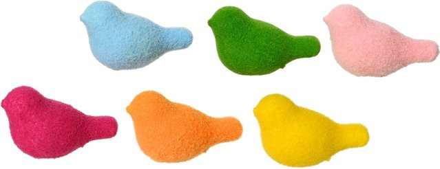 6er Set Deko-Vögel aus Polyfoam in Multicolor für Ostern - Bild 1