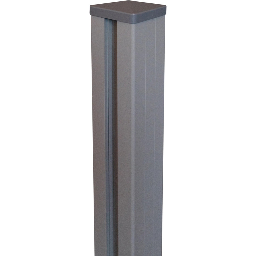 GroJa Lumino Alu-Steckzaunpfosten mit Pfostenkappe Silbergrau, Höhe: 300 cm, Breite: 9 cm, Tiefe: 9 cm - Bild 2