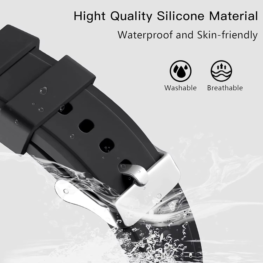 RWBANDS Uhrenarmband Silikon, Schwarz, Unisex - Bild 3