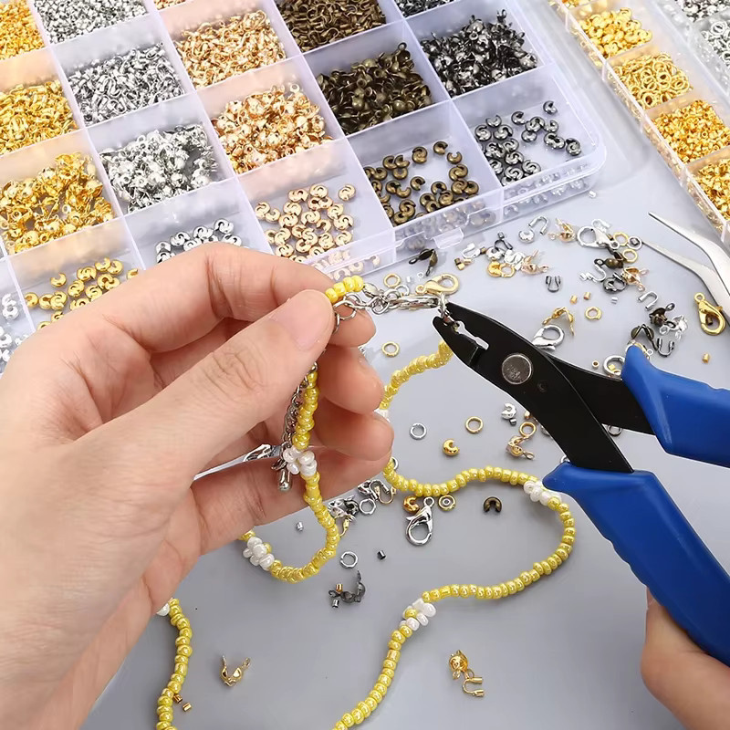 SMI Fine Crimperöhrchen-Set mit Knotenabdeckungen und Crimpzange - Bild 2