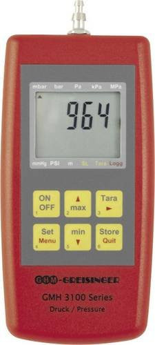 Greisinger GMH3181-12 Druckmessgerät für Luftdruck, geeignet für nicht aggressive und korrosive Gase, Farbe: Rot, Messbereich: 0 - 1,3 bar - Bild 1