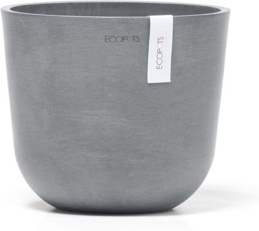Ecopots Oslo Mini 19 Blumentopf aus Kunststoff in Weiß oder Grau für Innen- und Außenbereich, Durchmesser: 19 cm, Höhe: 16,5 cm - Bild 1
