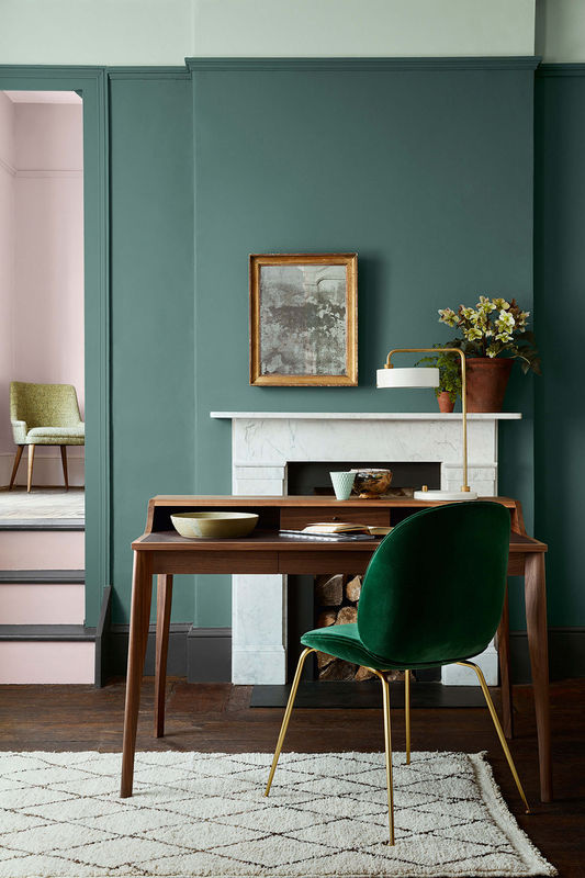 Little Greene Intelligent Matt Emulsion Wandfarbe Aquamarine Mid 284 Blau Grün 1 l - Bild 2