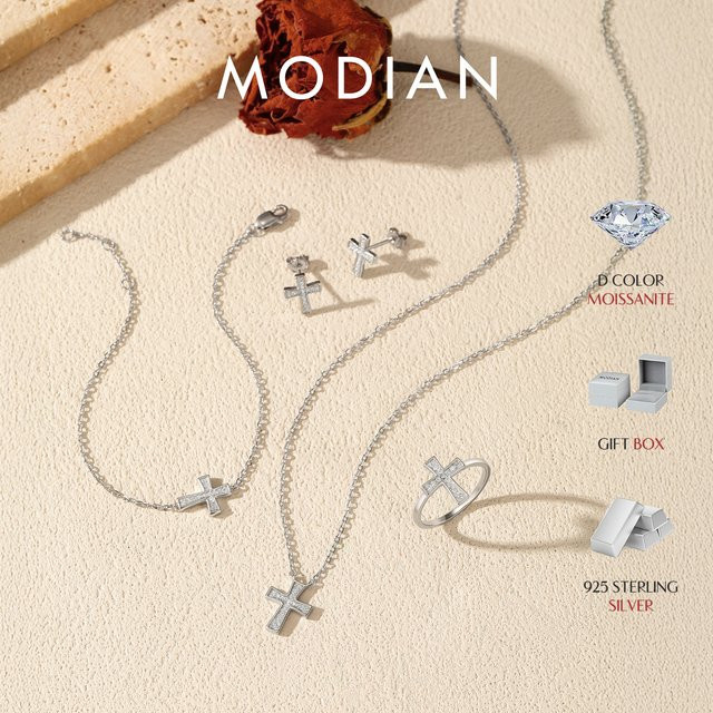 MODIAN Schmuck-Set, Moissanit, 925 Silber, Damen - Bild 1