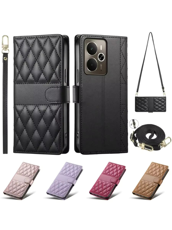 Leder Umhängetasche mit Kartenetui und langem Lanyard für Samsung Galaxy S26 Ultra S25 S24 S23 FE S22 S21 Plus A16 A36 A17 in Pink - Bild 7