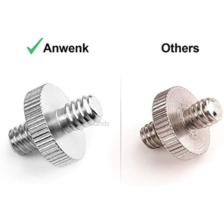Lousxy Metall Adapter 1/4 Zoll auf 1/4 Zoll Doppel Männlich für Kamera Stativ Zubehör, Silber - Bild 2