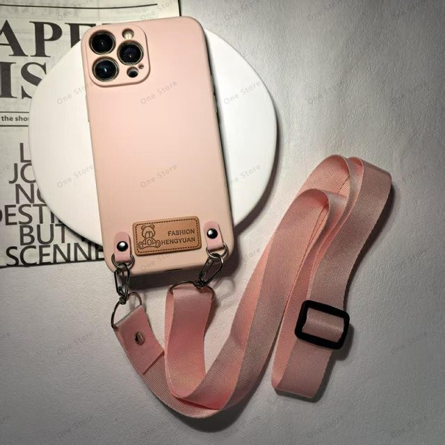 YULIN Handyhülle mit Umhängekette und Lanyard für OnePlus Nord CE4 Lite 5G, Pink - Bild 1