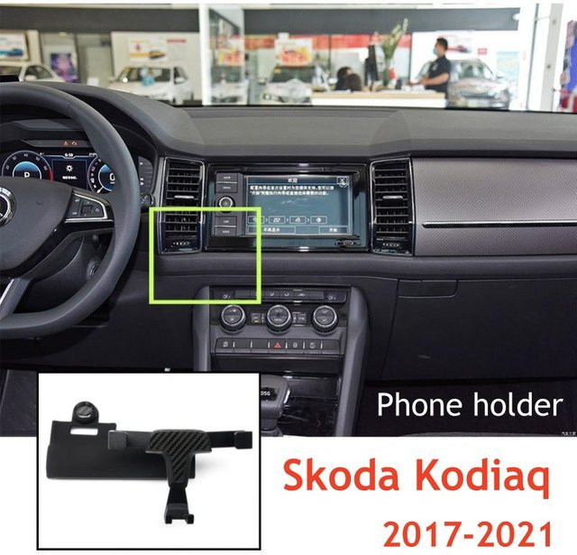 Aerge Handyhalterung für Skoda Kodiaq 2017–2021 in Schwarz - Bild 1
