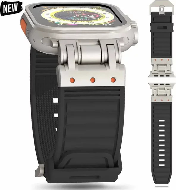 CAOWTAN Uhrenarmband Silikon, Schwarz, Herren - Bild 1