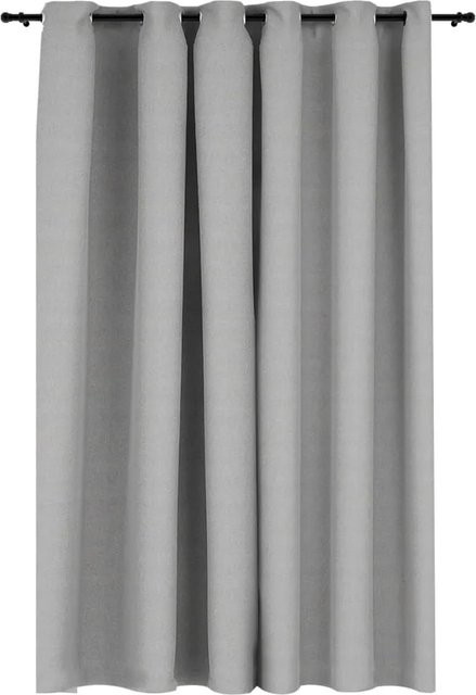 vidaXL Verdunkelungsvorhang mit Ösen in Leinenoptik, Grau, B: 290 cm, H: 245 cm - Bild 1