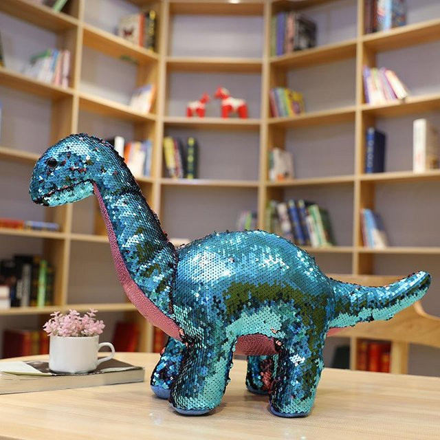 Dinosaurier Puppe Plüschtier Chamäleon, Blau, 30cm - Bild 1