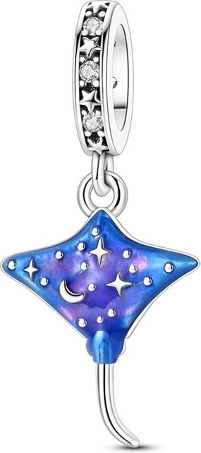Parmuz Charm Anhänger 925 Silber, Perle, Zirkon, Mantarochen, Damen - Bild 1