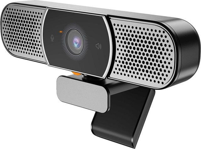 SeeUp Mini 3-in-1 Webcam mit Lautsprecher und Mikrofon, 1080P Full HD Kamera mit Sichtschutz, USB-Anschluss, Schwarz - Bild 1