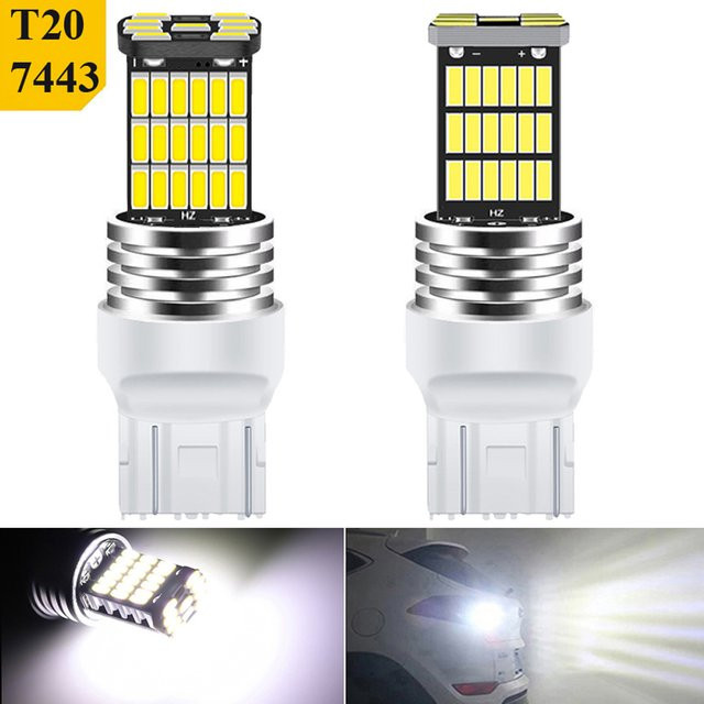 Neallor 2 Stück T20 W21/5W 7443 LED-Rückfahrlicht und Tagfahrlicht Set, 45SMD, 6000K Weiß, superhell - Bild 1
