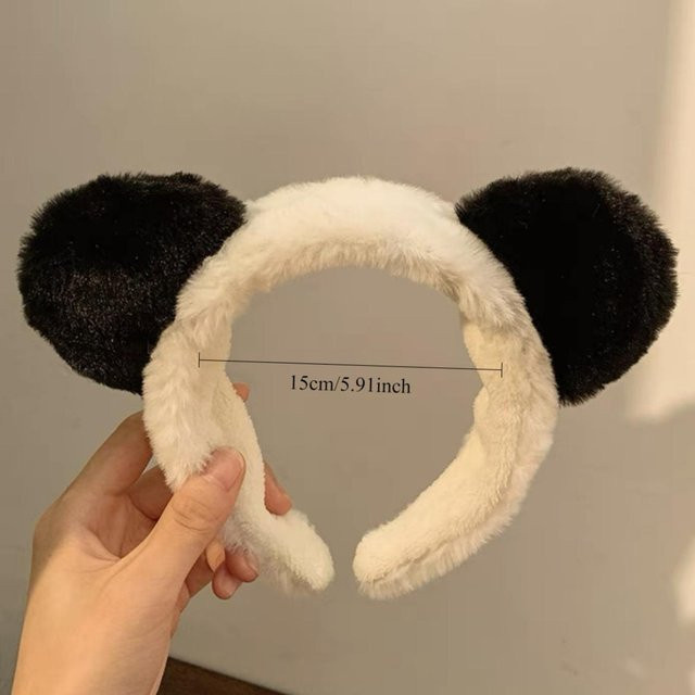 LChome Haarreif, Frosch Panda Plüsch, beige, Damen - Bild 1