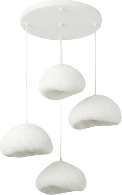 Opviq Pendelleuchte weiß aus Metall und Glas mit 4 E27 Fassungen, Höhe: 115 cm, Breite: 95 cm, Tiefe: 95 cm - Bild 1