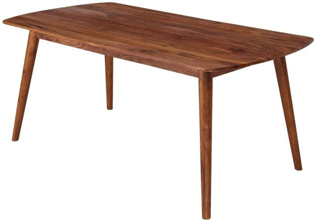Wohnling Esstisch aus Sheesham Massivholz in Braun und Beige im Landhausstil, B/T/H: 120 x 60 x 77 cm - Bild 2