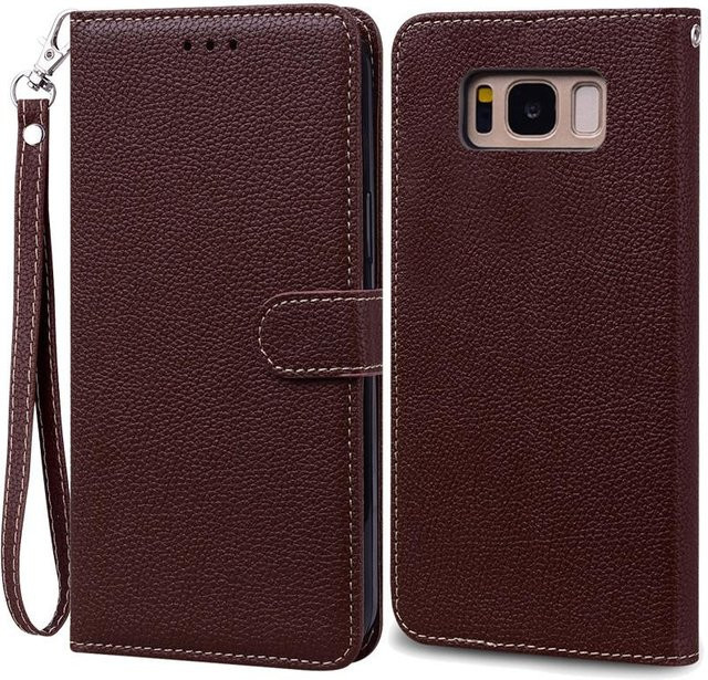 Leder-Brieftasche Flip-Hülle für Samsung Galaxy S8 und S8 Plus in Braun - Bild 1