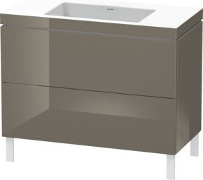 Duravit Waschtischunterschrank L-Cube c-bonded in Hochglanzgrau mit 2 Auszügen, B/T: 100 x 48 cm - Bild 1